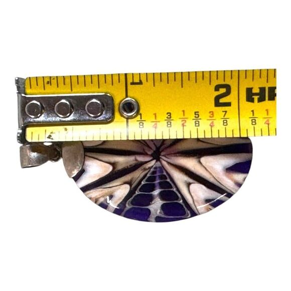 925 Sterling Silver Oval Cone Shell & Blue Pendant Jewelry Beach Nautical Cruise - Picture 5 of 6